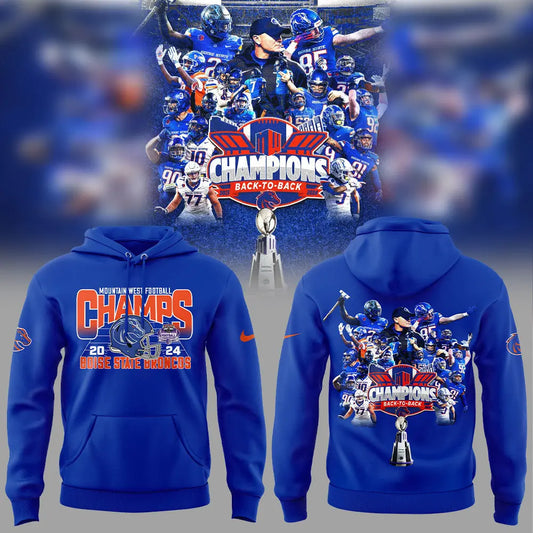 Boise State Broncos 2024 Mountain West Conference Football Champions Hoodie Set+NT07122417ID10DS11