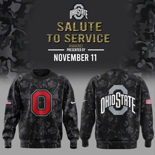 Limited Edition Wild Collective Black Ohio State Camo Sweatshirt - Gift For Buckeye Nation