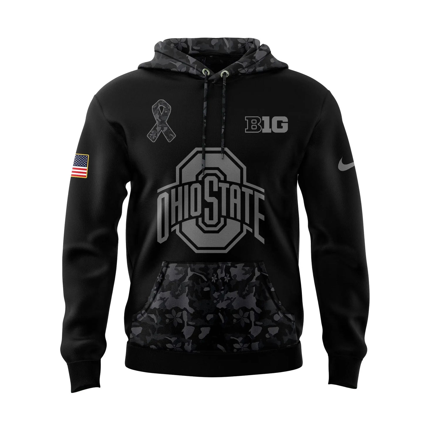 Limited Edition Wild Collective Black Ohio State Camo Hoodie Set - Gift For Buckeye Nation