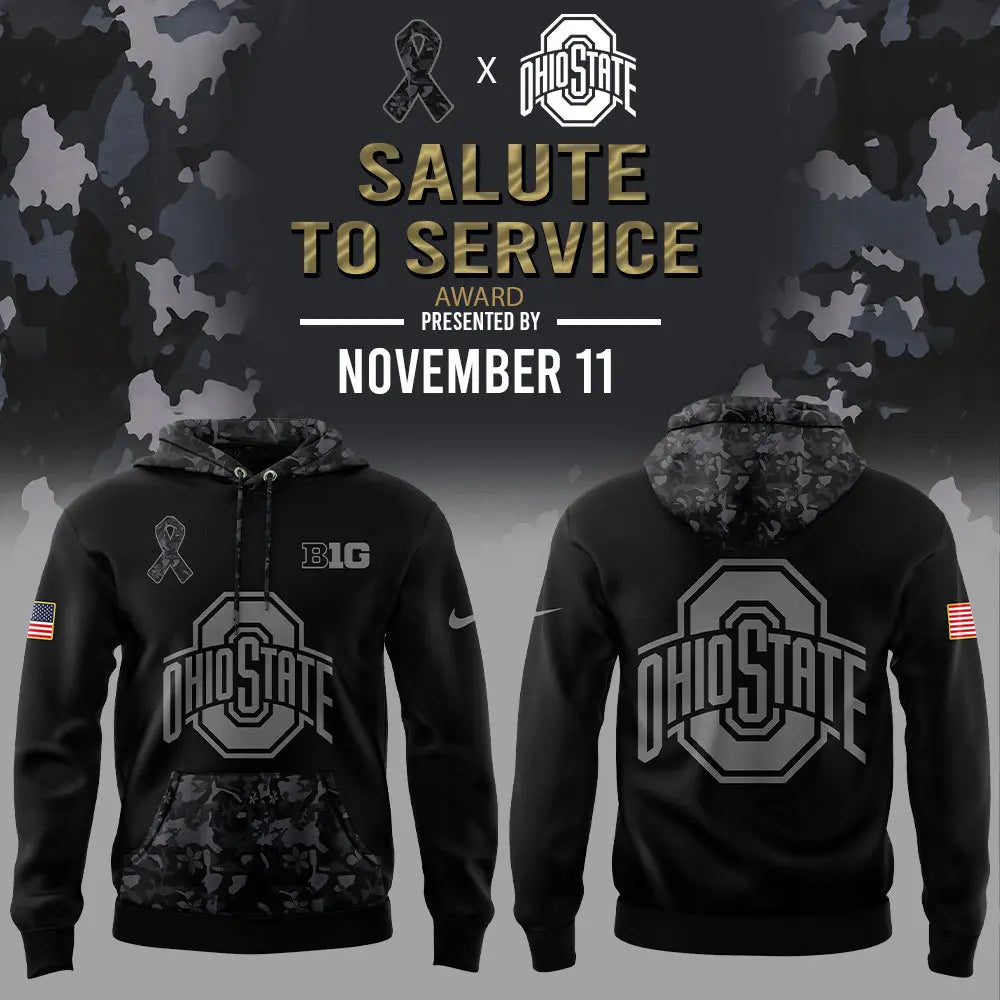 Limited Edition Wild Collective Black Ohio State Camo Hoodie Set - Gift For Buckeye Nation