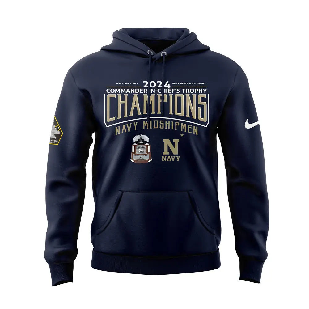 Special 2024 Commander-In-Chief’s Trophy Champions Navy Football Hoodie