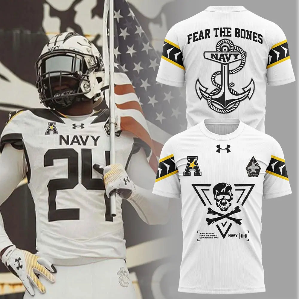 Jolly Rogers Navy Midshipmen football 2024 Tshirt