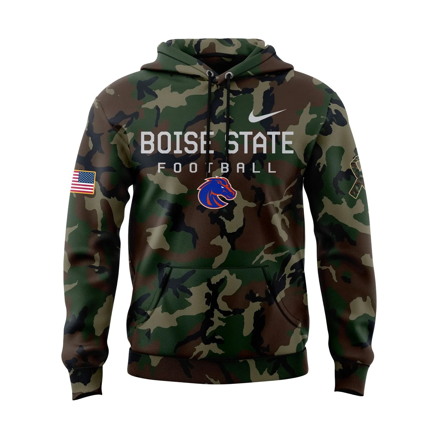 Premium Boise State Broncos Gear - Limited Edition Boise State Football Camo Hoodie Set BSB 09