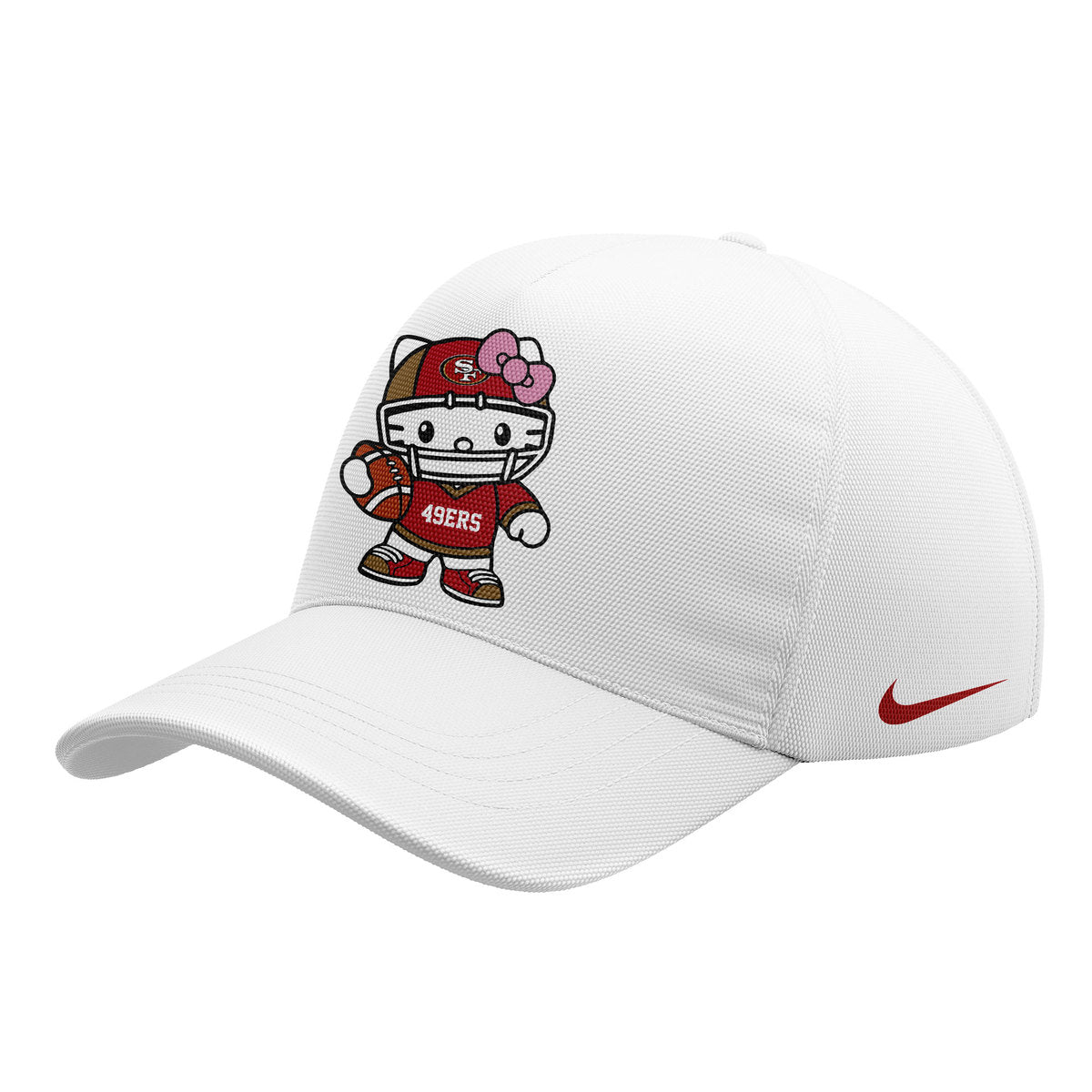 Premium San Francisco 49ers Gear - Limited Edition San Francisco 49ers x Hello Kitty White Hoodie+Pants+Cap Set - Gear Up For Big Game - High-End SF 49ers Merch