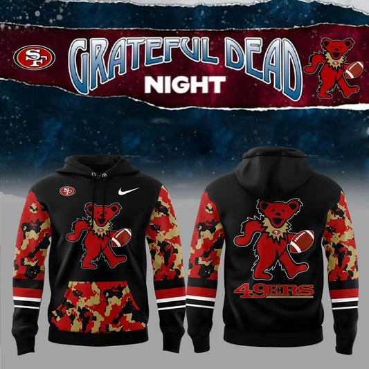 Premium San Francisco 49ers Gear - San Francisco 49ers Grateful Dead Night Hoodie Set - Gear Up For Big Game - High-End SF 49ers Merch