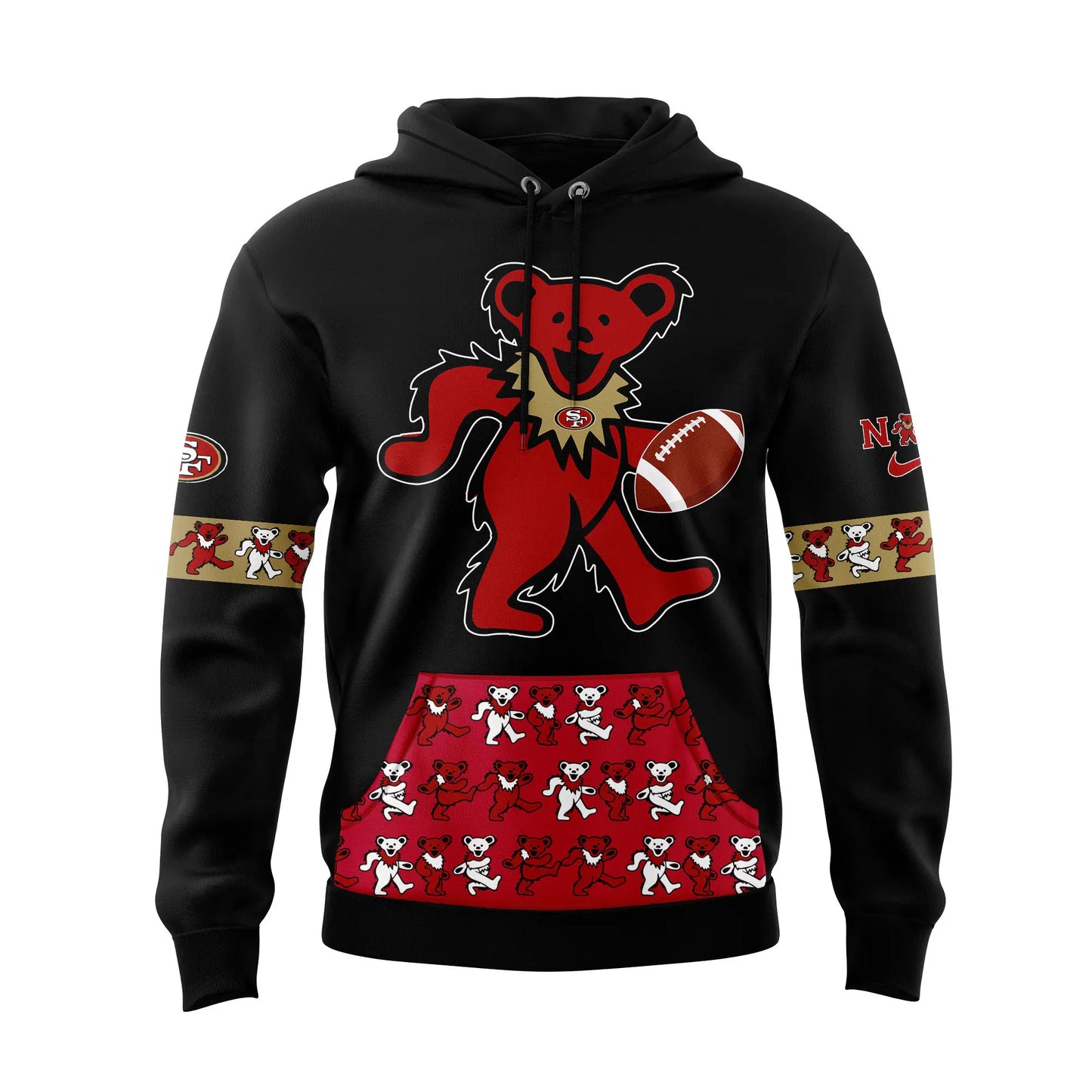 Premium San Francisco 49ers Gear - San Francisco 49ers Grateful Dead Night Hoodie Set - Gear Up For Big Game - High-End SF 49ers Merch