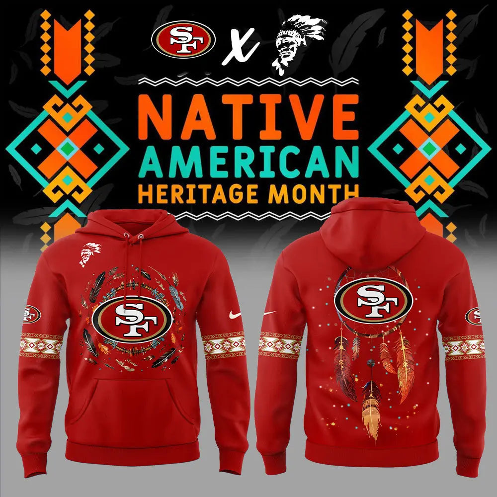 Premium San Francisco 49ers Gear - San Francisco 49ers Native American Heritage Month Hoodie Set - Gear Up For Big Game - High-End SF 49ers Merch