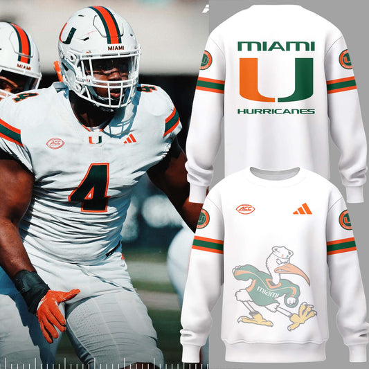 Limited Edition Miami Hurricanes White Sweatshirt-PU102524509