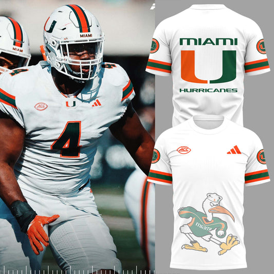 Limited Edition Miami Hurricanes White TShirt-PU102524510