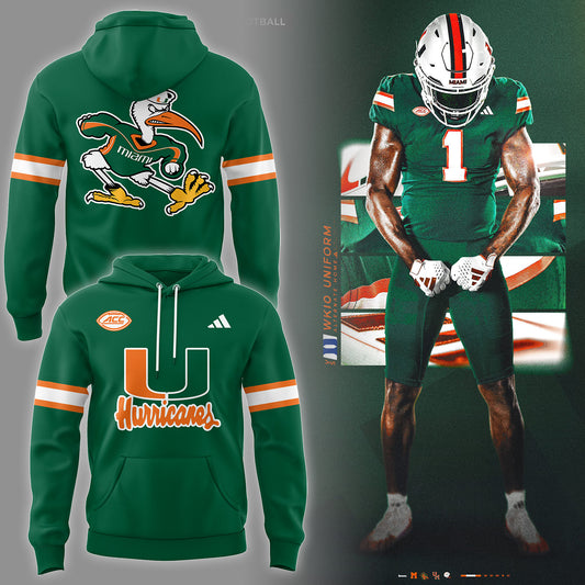 Miami Hurricanes NCAA 2024 Limited Green Hoodie-PU110224060