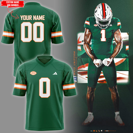 Miami Hurricanes NCAA 2024 Limited Green Custom Jersey-PU110224061