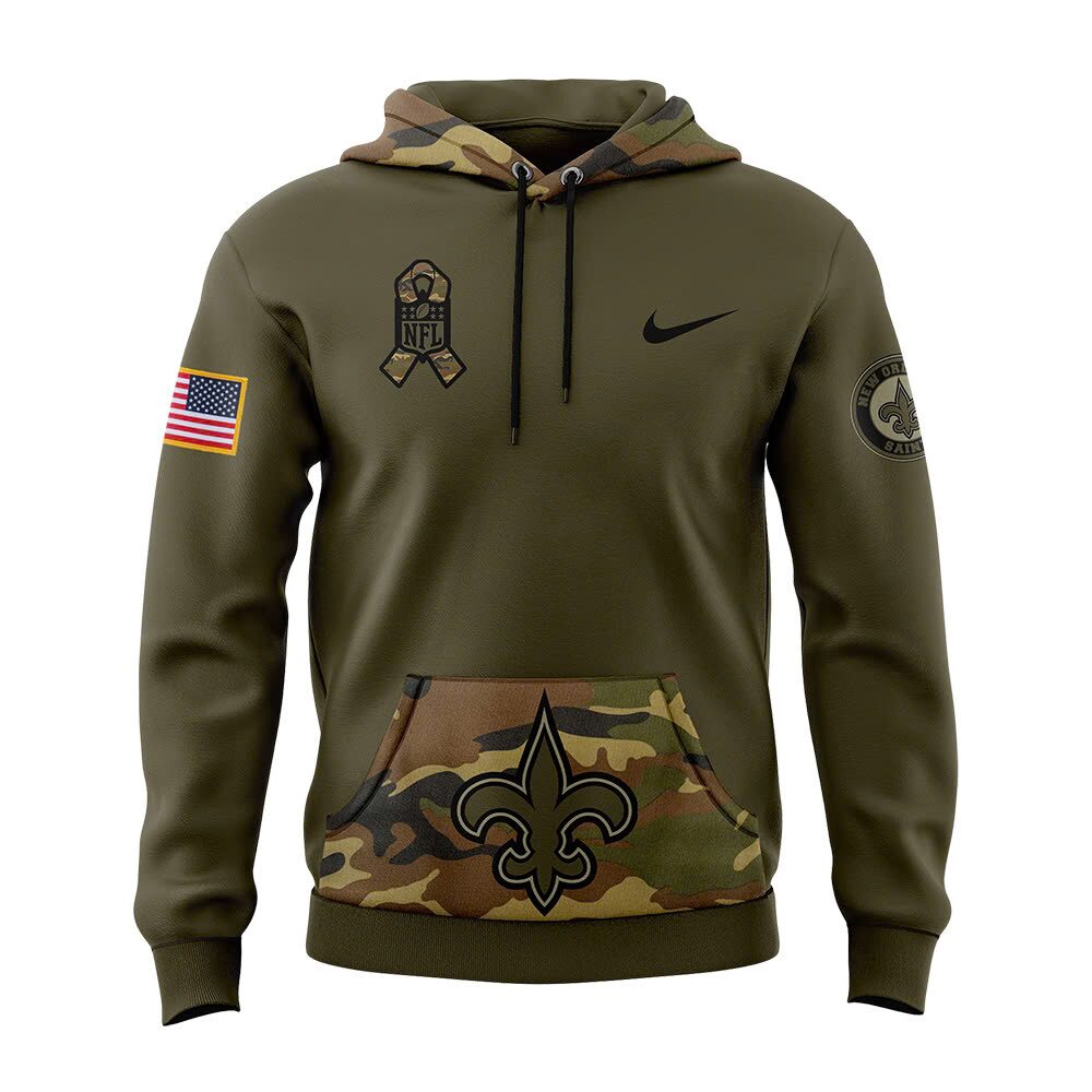 New Orleans Saints Shirt 2025 - Limited Edition Salute to Service Hoodie