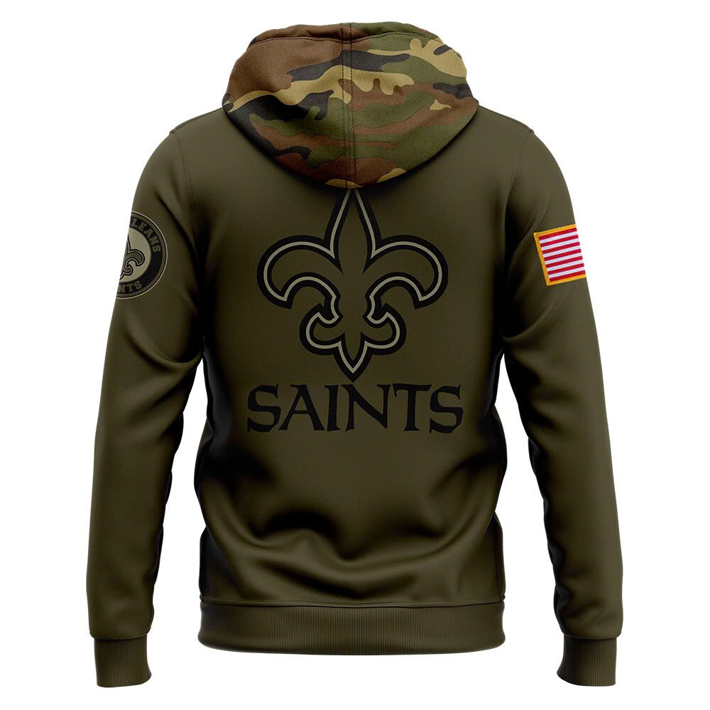 New Orleans Saints Shirt 2025 - Limited Edition Salute to Service Hoodie