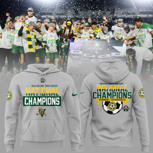 Premium University of Vermont Catamounts Merch - UVM Men’s Soccer 2024 College Cup National Champions Hoodie