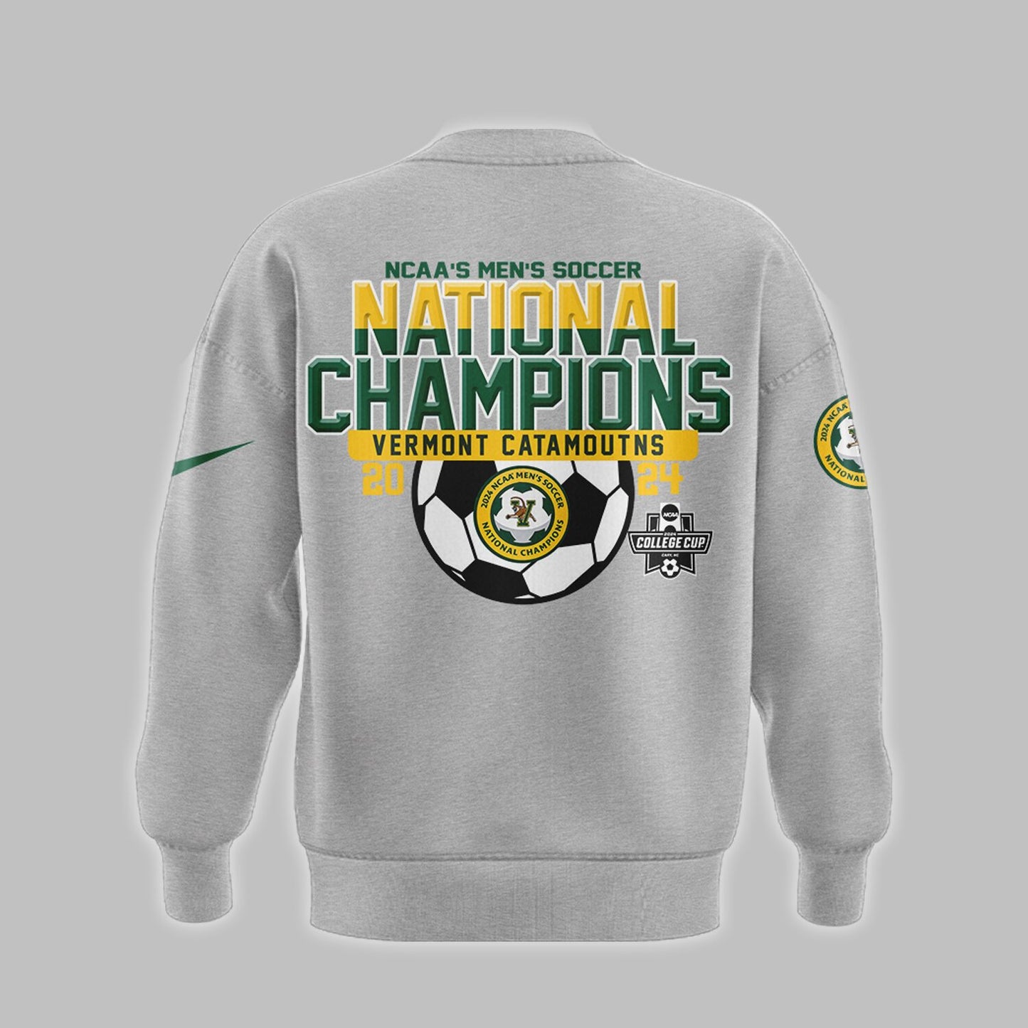 Premium University of Vermont Catamounts Merch - UVM Men’s Soccer 2024 College Cup National Champions Sweatshirt