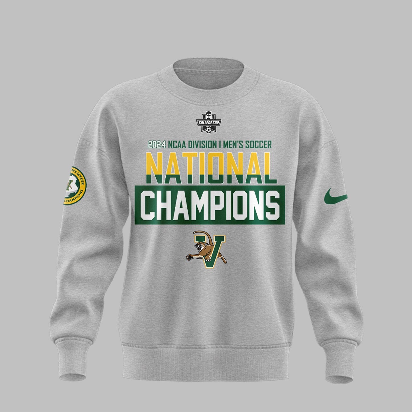 Premium University of Vermont Catamounts Merch - UVM Men’s Soccer 2024 College Cup National Champions Sweatshirt