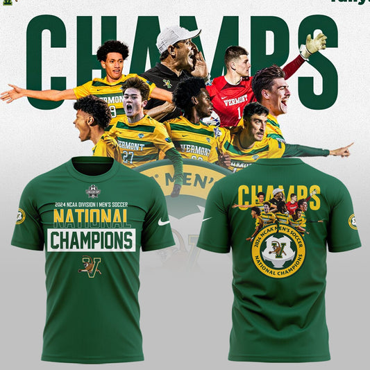 Premium University of Vermont Catamounts Merch - UVM Men’s Soccer 2024 College Cup National Champions T-Shirt