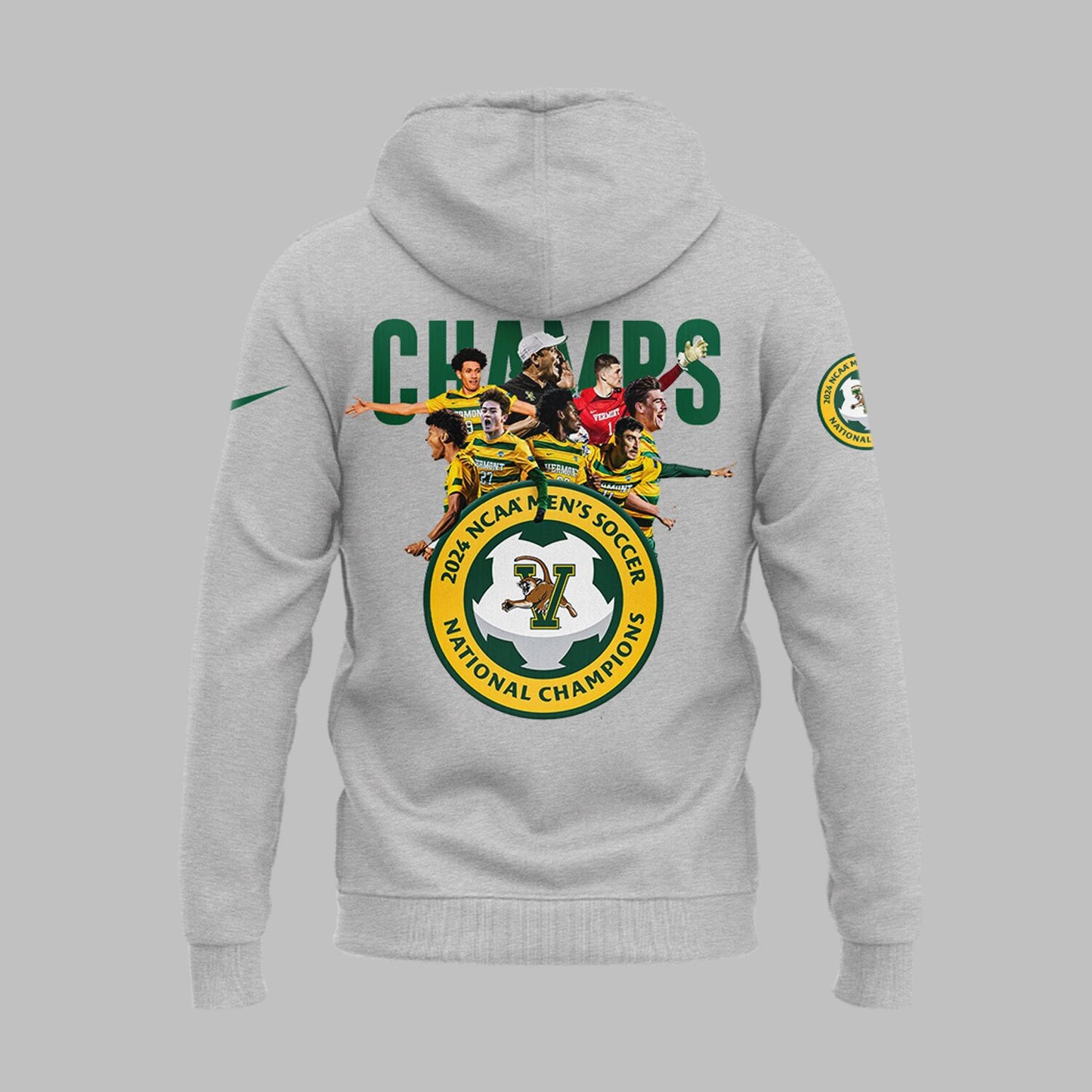 Premium University of Vermont Catamounts Merch - UVM Men’s Soccer 2024 College Cup National Champions Zip Hoodie