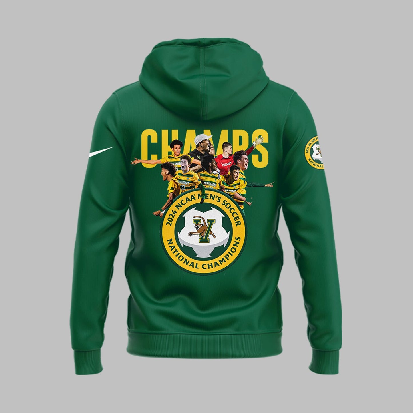 Premium University of Vermont Catamounts Merch - UVM Men’s Soccer 2024 College Cup National Champions Zip Hoodie