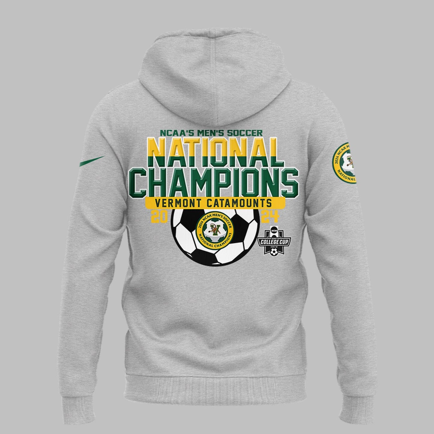 Premium University of Vermont Catamounts Merch - UVM Men’s Soccer 2024 College Cup National Champions Zip Hoodie