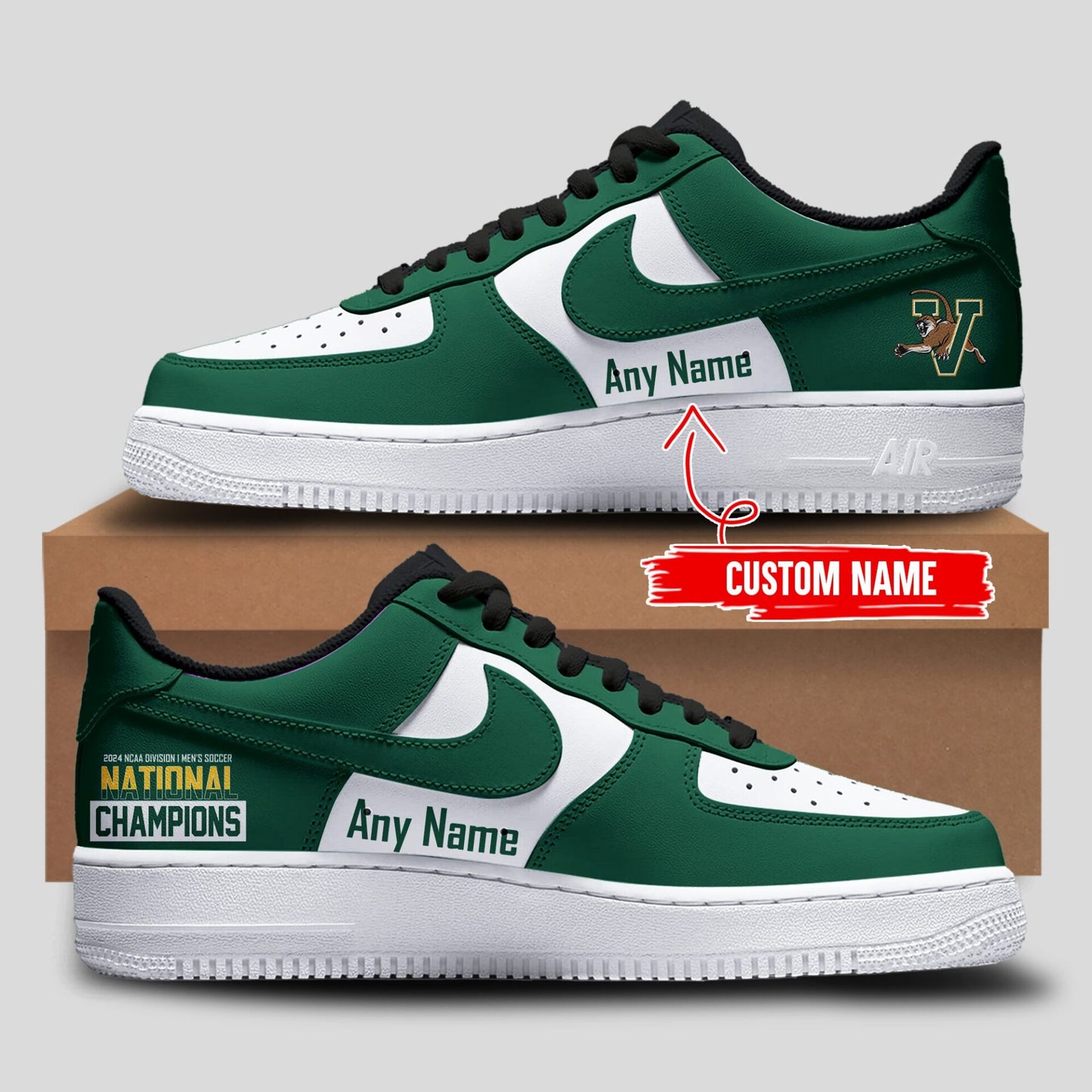 Premium University of Vermont Catamounts Merch - UVM Men’s Soccer 2024 College Cup National Champions Shoes