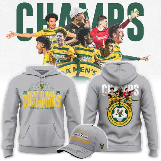 Premium University of Vermont Catamounts Merch - UVM Men’s Soccer 2024 College Cup National Champions Hoodie