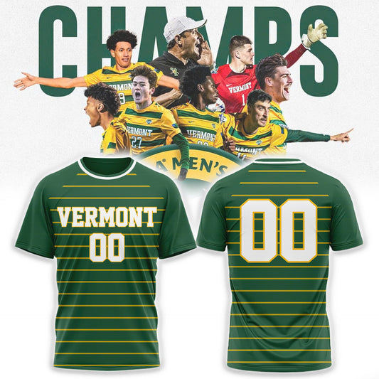 Premium University of Vermont Catamounts Merch - UVM Men’s Soccer 2024 College Cup National Champions Custom T-Shirt