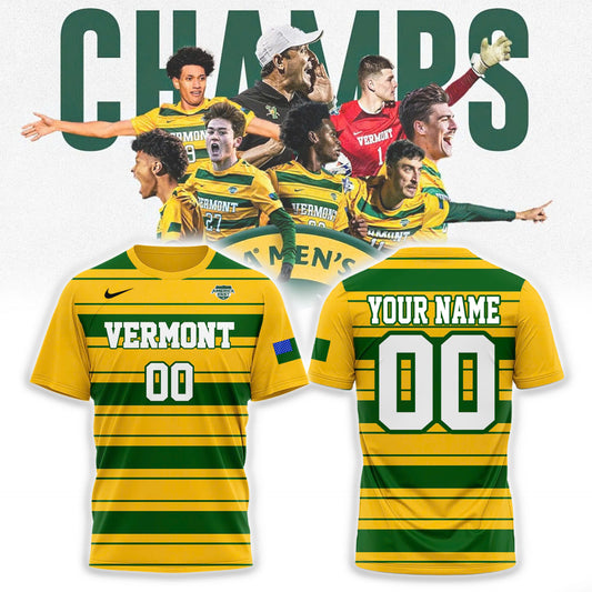 Premium University of Vermont Catamounts Merch - UVM Men’s Soccer 2024 College Cup National Champions Custom T-Shirt