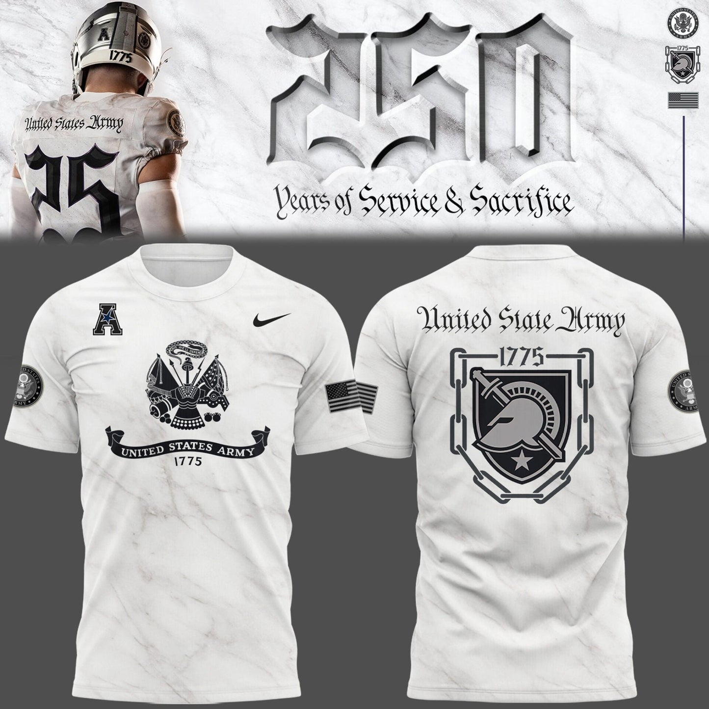 Army T-Shirt For The Army-Navy Game - New Released Uniform Edition Army’s 250 Years T-Shirt