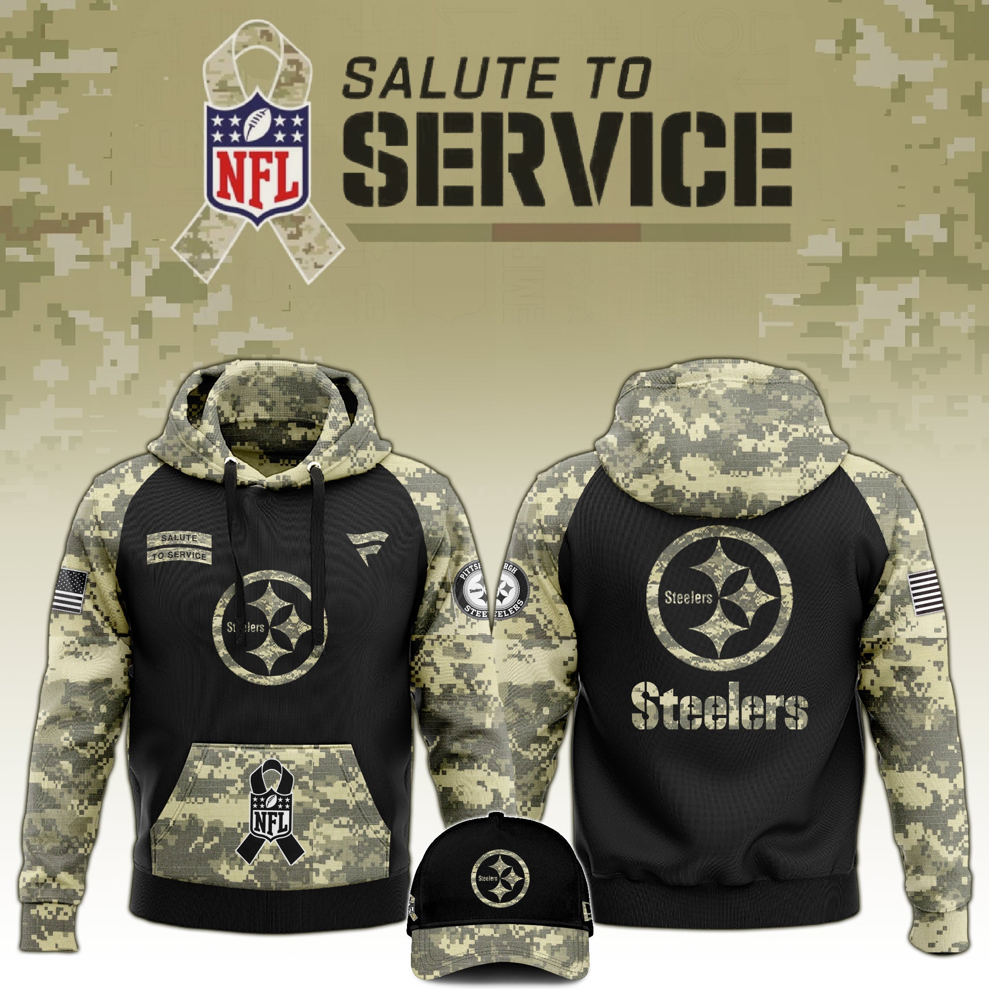 Steelers veterans day hoodie online