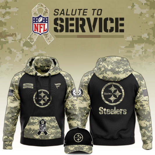 Pittsburgh Steelers Football 2024 Premium Hoodie For Veterans Day - Pittsburgh Steelers Arctic Camo 2024 - Special Christmas Gift Idea For Pittsburgh Steelers Fan