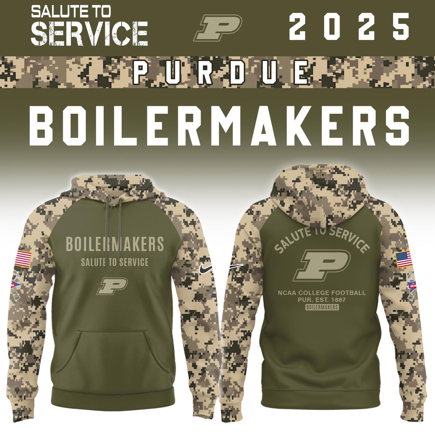 Purdue Boilermakers Salute To Service Limited Hoodie and Cap 2025 Collection