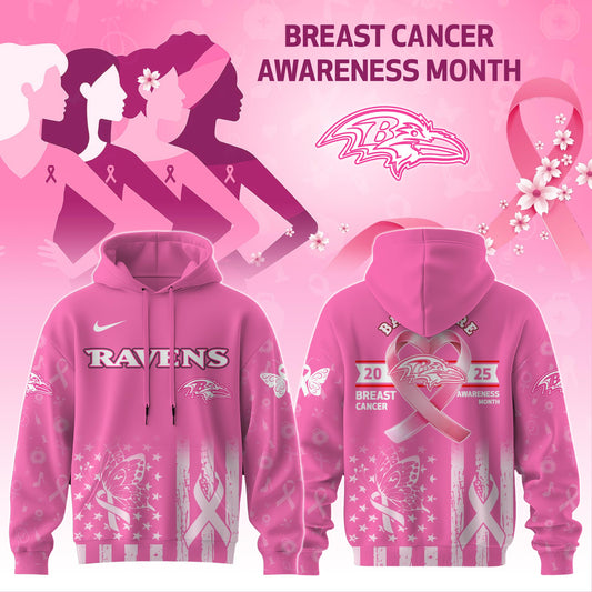 Baltimore Ravens Special Breast Cancer Awareness Month Limited Edition Hoodie 2025