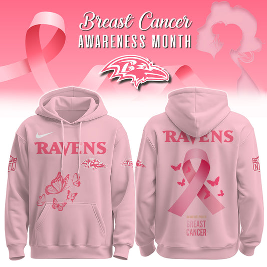 Wear It Pink 2025 - Baltimore Ravens Breast Cancer Awareness Edition Hoodie