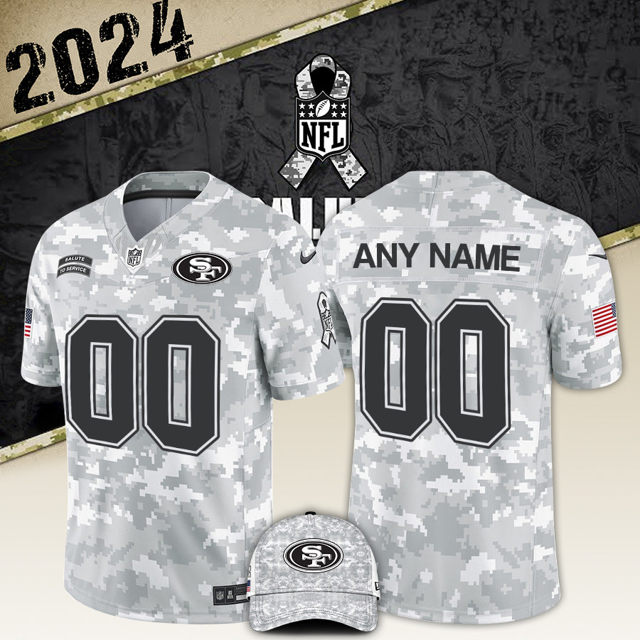 Premium San Francisco 49ers Gear - San Francisco 49ers Jersey Camo 2024 Salute to Service Club - Gear Up For Big Game - High-End SF 49ers Merch