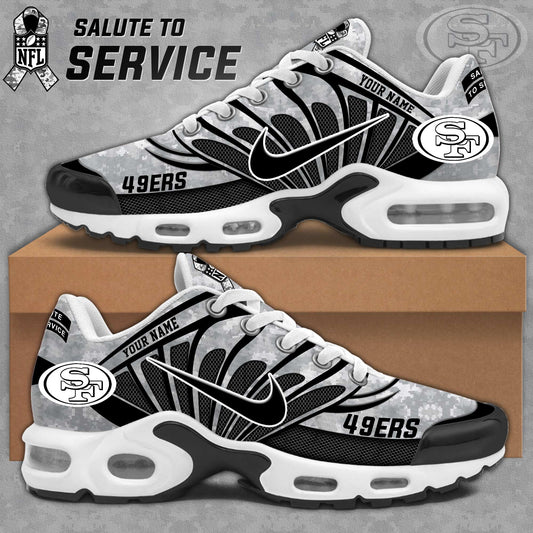 Premium San Francisco 49ers Gear - San Francisco 49ers TN Sneaker Camo 2024 Salute to Service Club - Gear Up For Big Game - High-End SF 49ers Merch