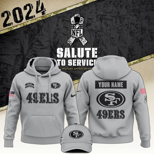 Premium San Francisco 49ers Gear - San Francisco 49ers Arctic Camo 2024 Salute to Service Club Hoodie - Gear Up For Big Game - High-End SF 49ers Merch