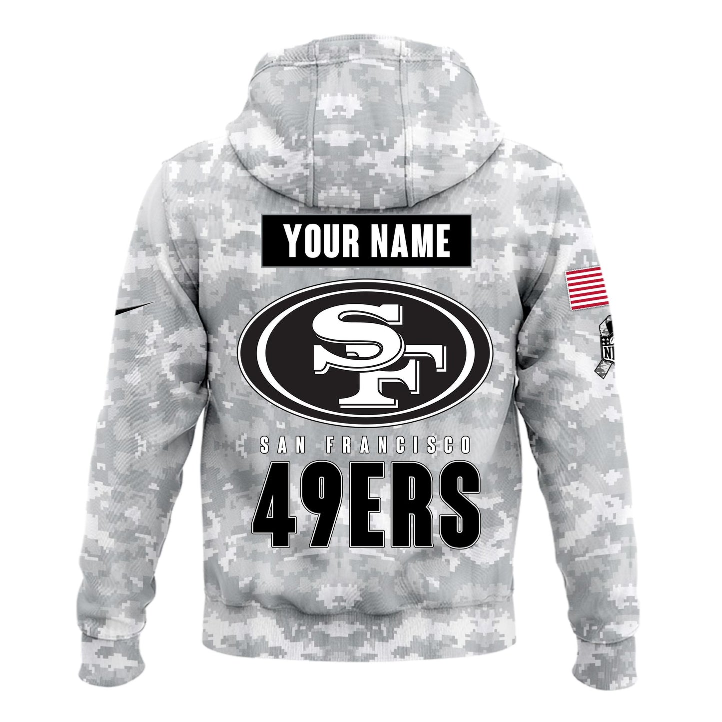 Premium San Francisco 49ers Gear - San Francisco 49ers Hoodie Camo 2024 Salute to Service Club - Gear Up For Big Game - High-End SF 49ers Merch