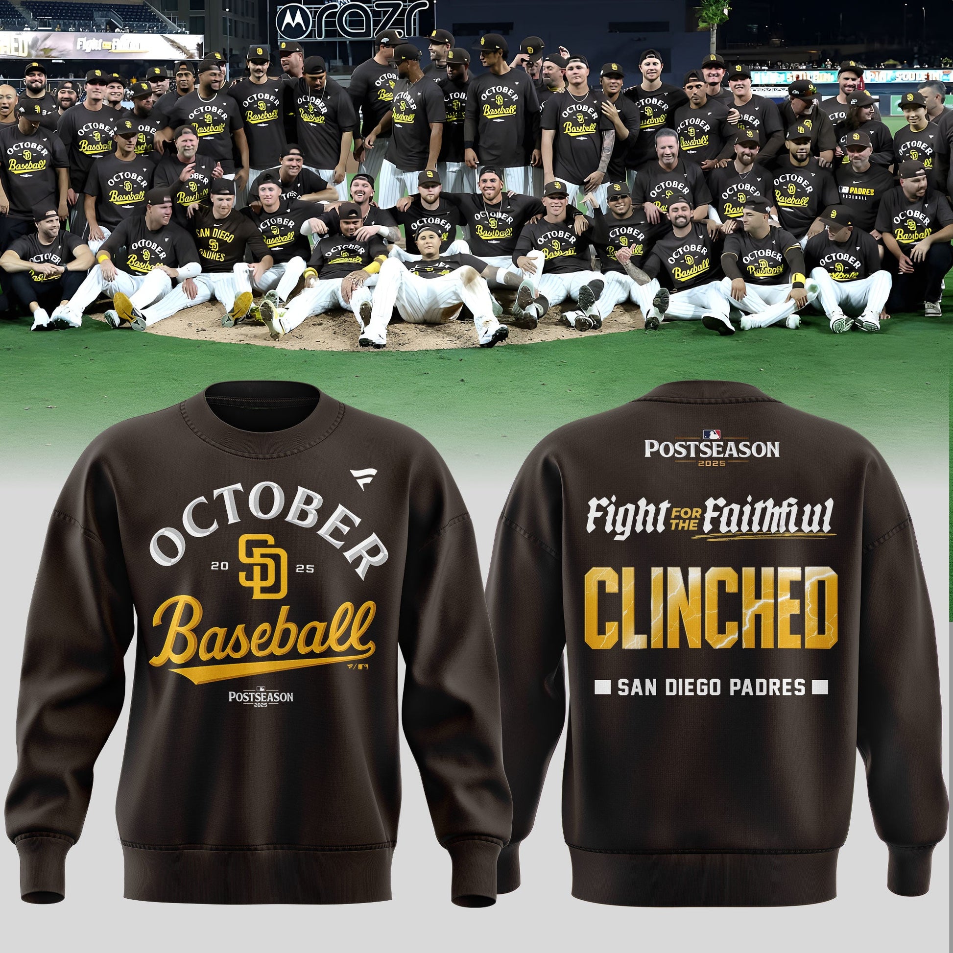 San Diego Padres Fight For The Faithful Postseason October Baseball Sweatshirt For Fans
