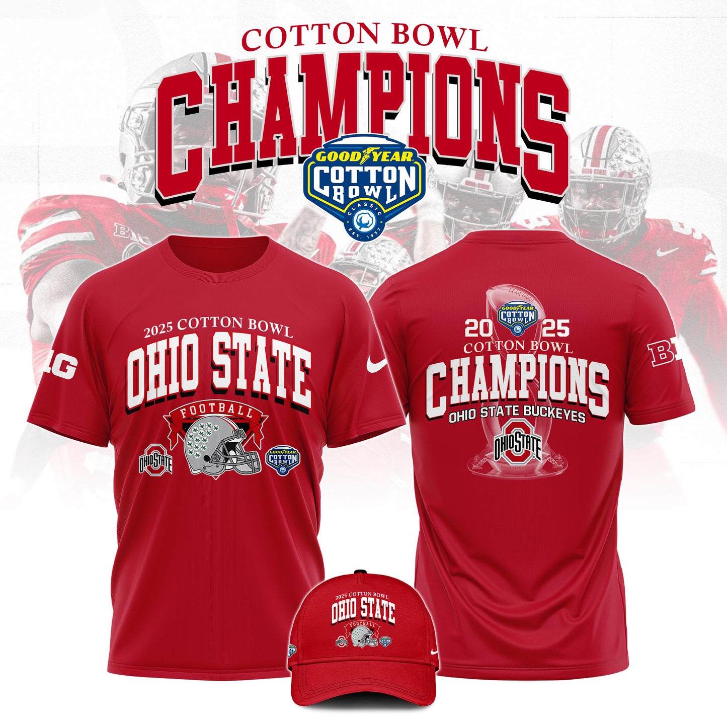 Ohio State Football Cotton Bowl Champions Unisex Red T-Shirt