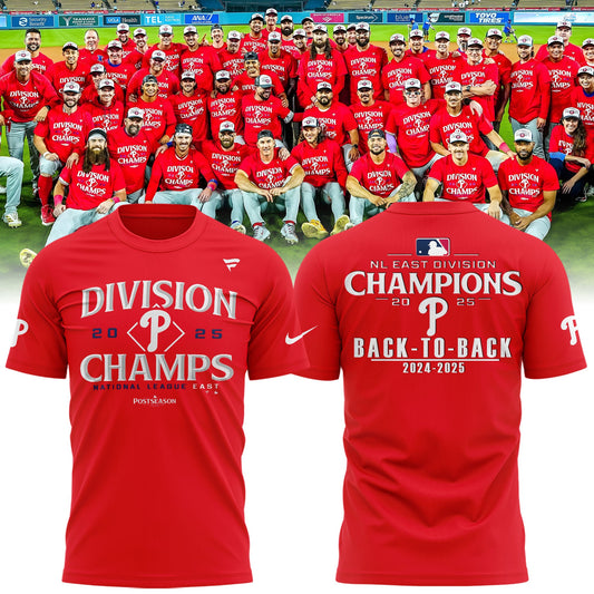 Philadelphia Phillies T-Shirt BACK-TO-BACK NL EAST CHAMPIONS