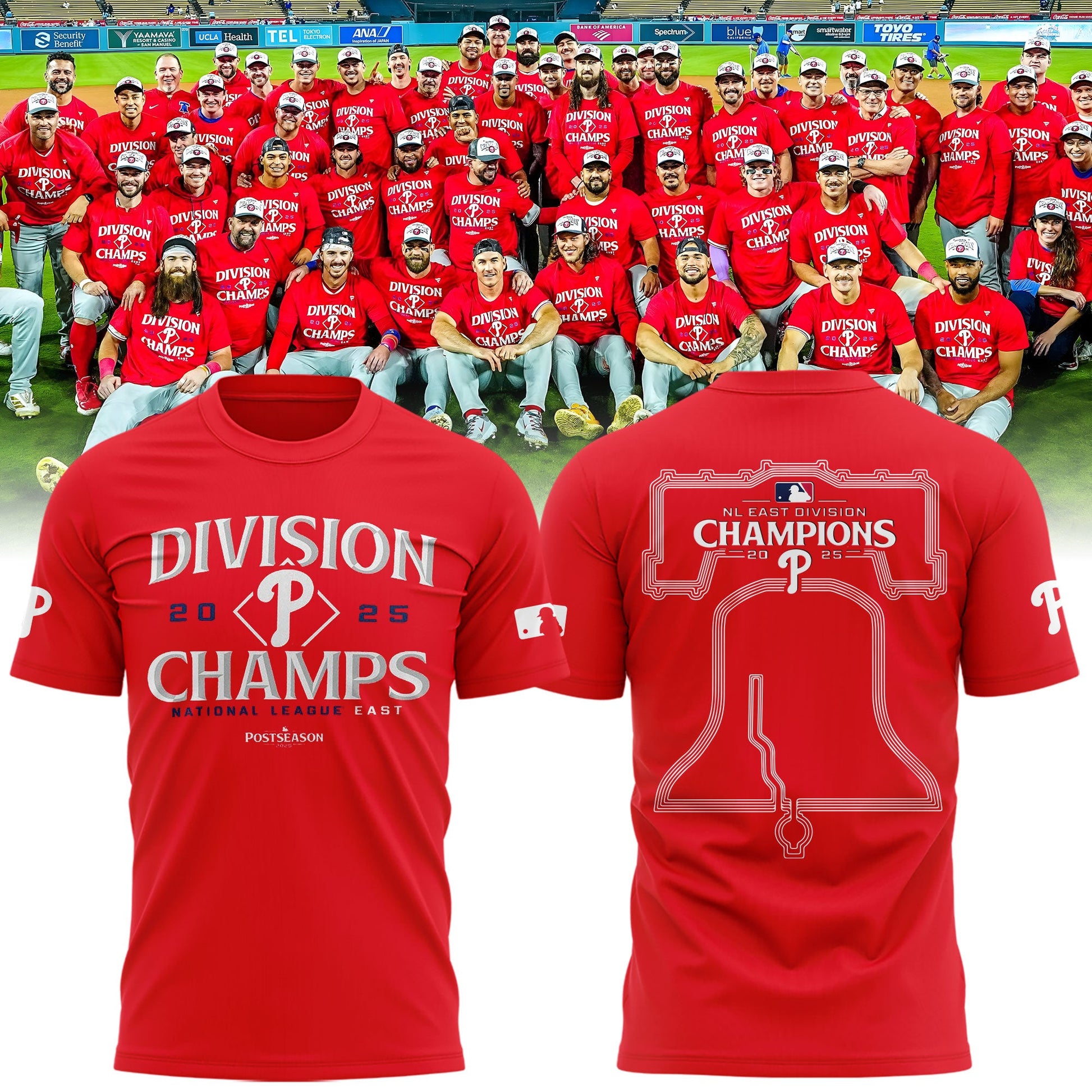 Philadelphia Phillies T-Shirt BACK-TO-BACK NL EAST CHAMPIONS