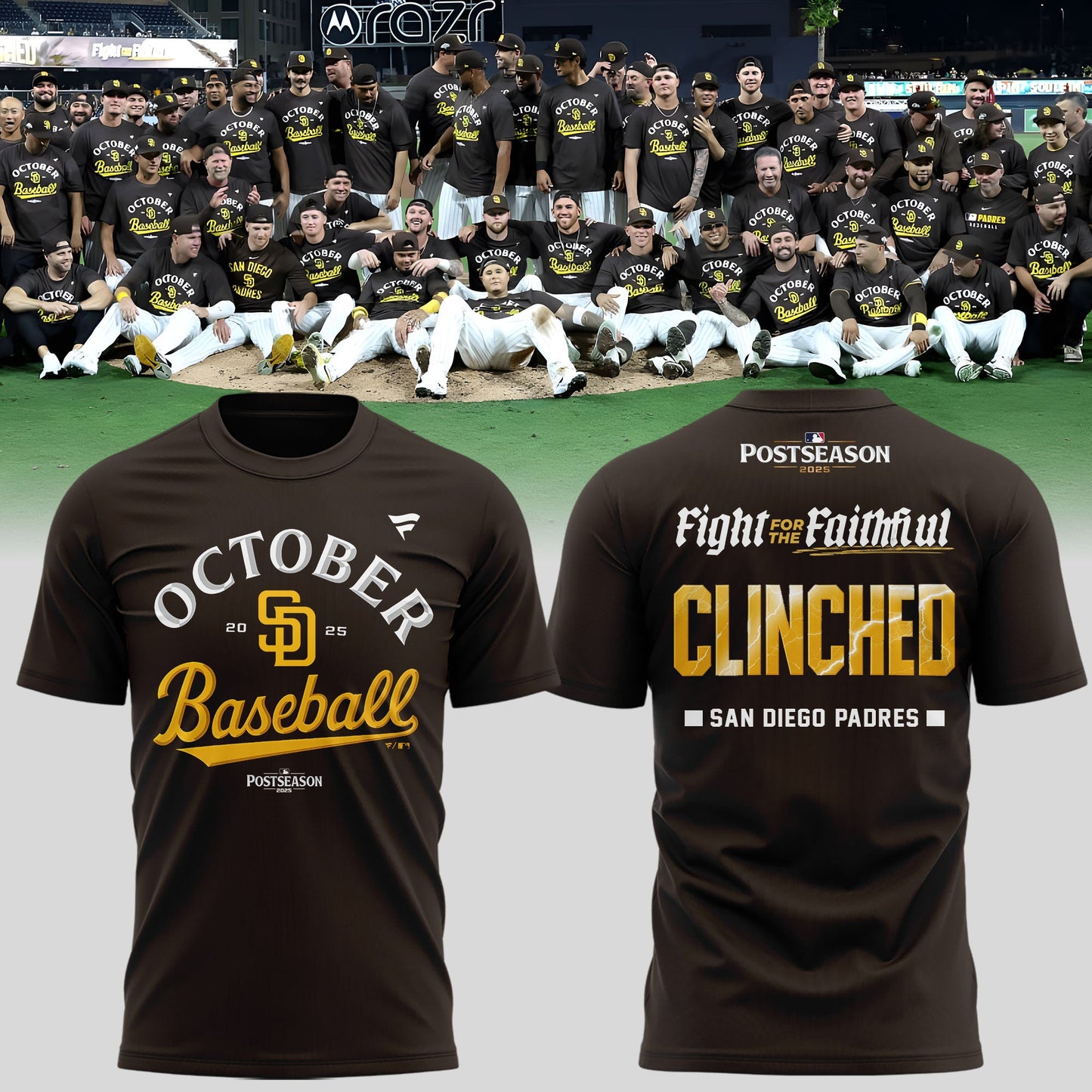 San Diego Padres Fight For The Faithful Postseason October Baseball T-Shirt For Fans