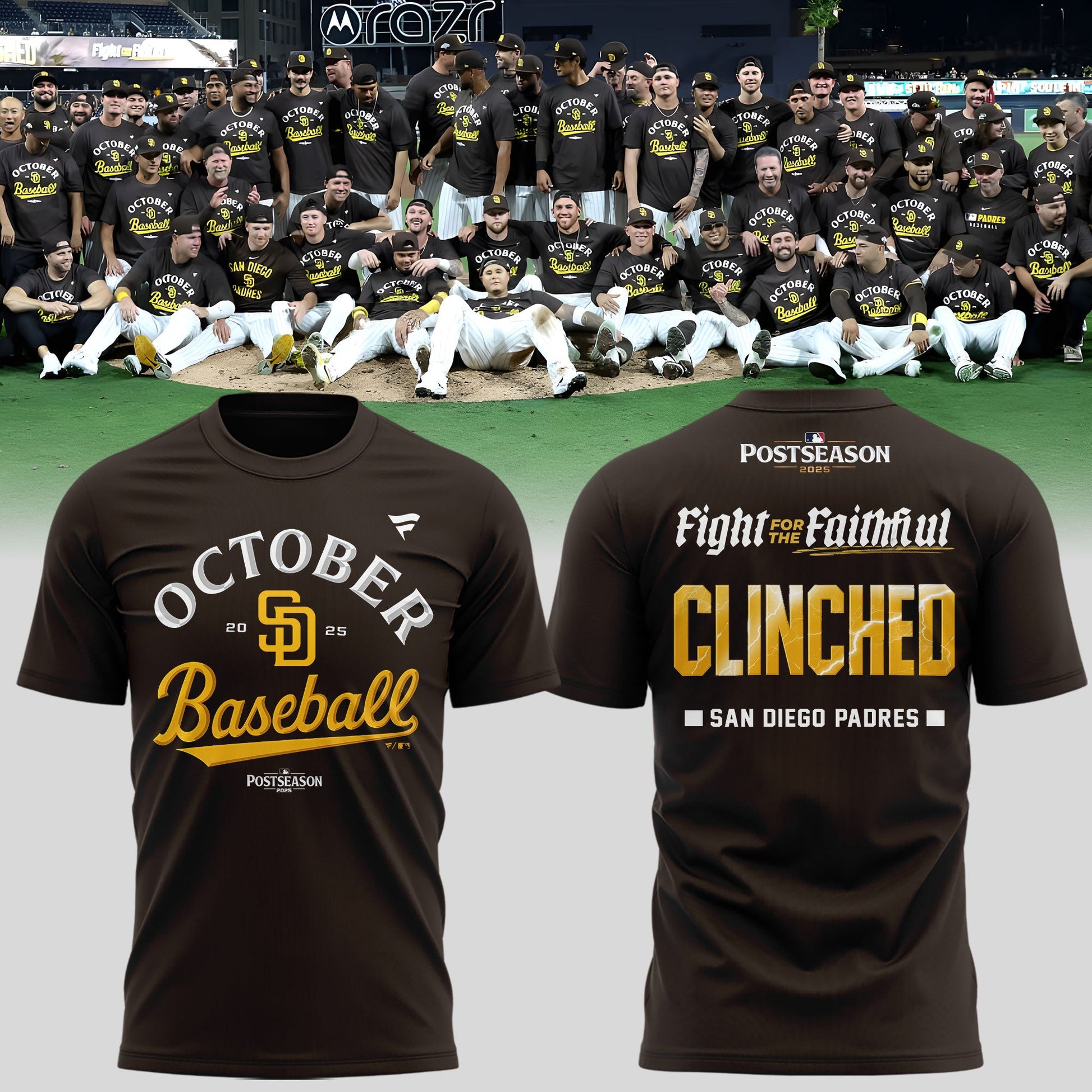 San Diego Padres Fight For The Faithful Postseason October Baseball T-Shirt For Fans