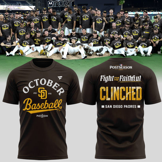 San Diego Padres Fight For The Faithful Postseason October Baseball T-Shirt For Fans