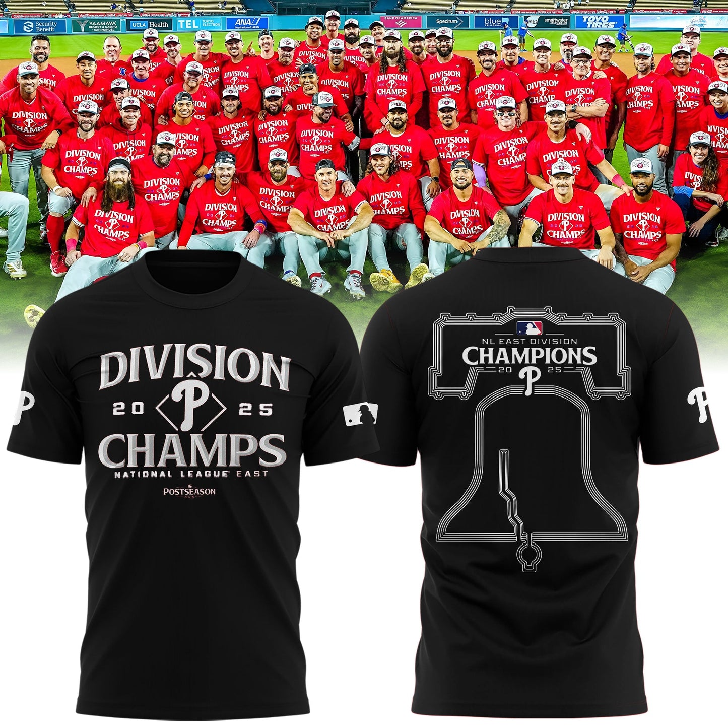 Philadelphia Phillies T-Shirt BACK-TO-BACK NL EAST CHAMPIONS