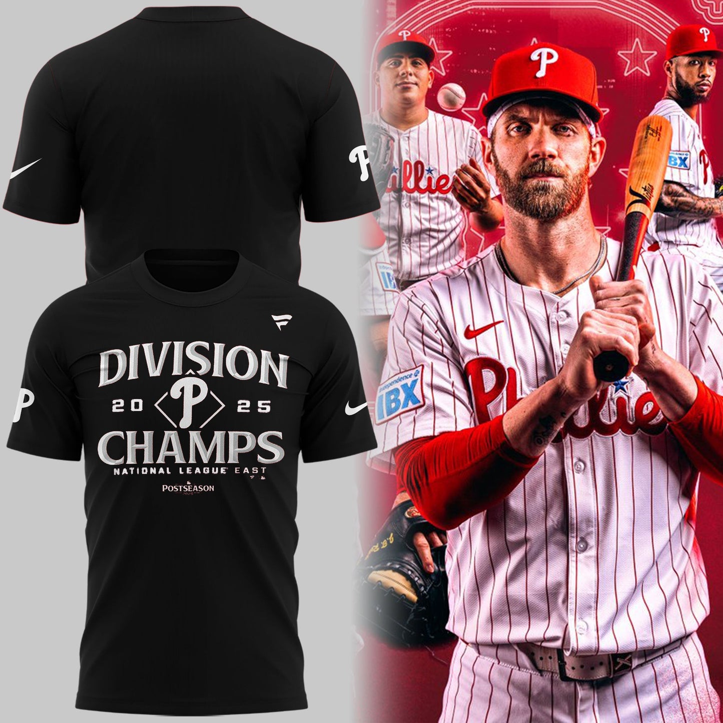 Philadelphia Phillies T-Shirt BACK-TO-BACK NL EAST CHAMPIONS