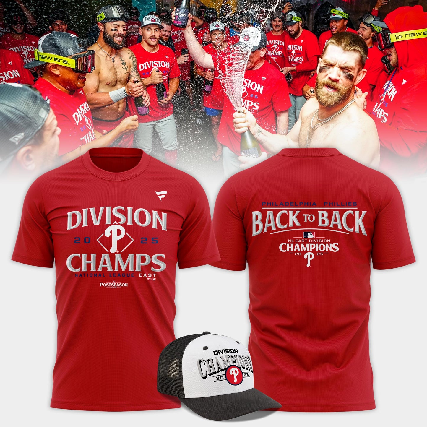 Philadelphia Phillies T-Shirt BACK-TO-BACK NL EAST CHAMPIONS