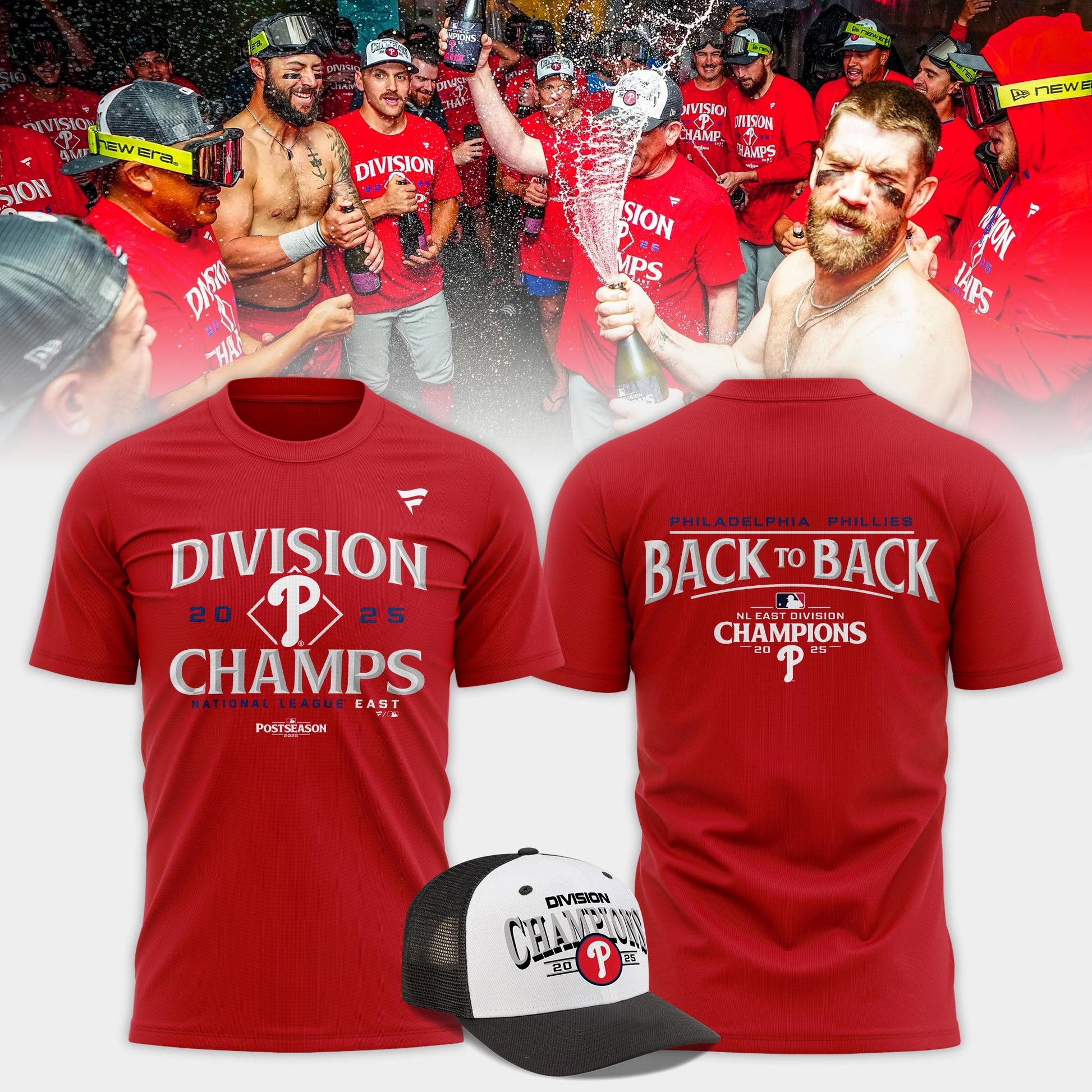Philadelphia Phillies T-Shirt BACK-TO-BACK NL EAST CHAMPIONS