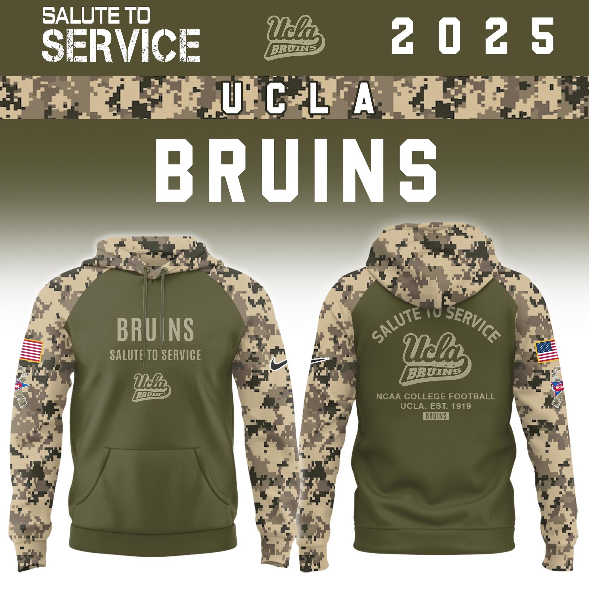 UCLA Bruins Salute To Service Limited Hoodie and Cap 2025 Collection